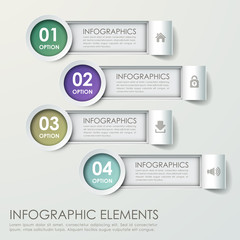 modern paper bar chart infograpic elements
