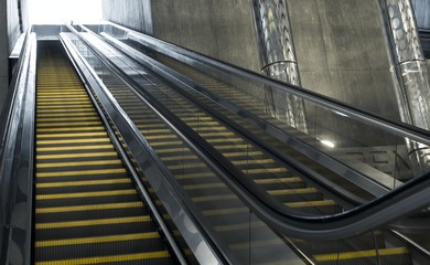 Moving escalator in the business center