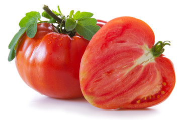 Large mature ox heart tomatoes. 