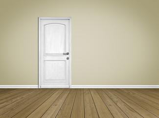 Empty Room / Wooden Floor with Door