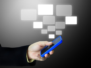 Businessman holding a phone