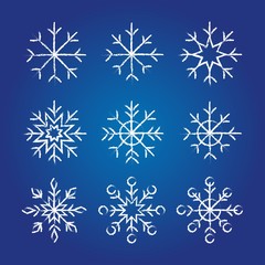 Fototapeta na wymiar Decorative Snowflakes collection.