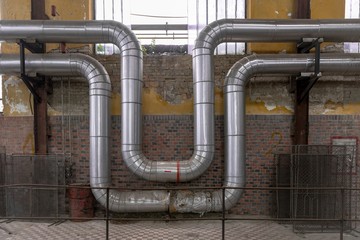 Industrial pipes in a thermal power plant