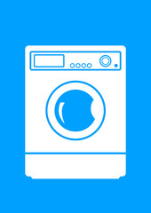 Washing machine on blue background