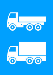 Truck icon on blue background