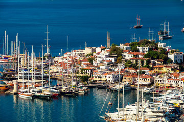 View of Marmaris harbor on Turkish Riviera.