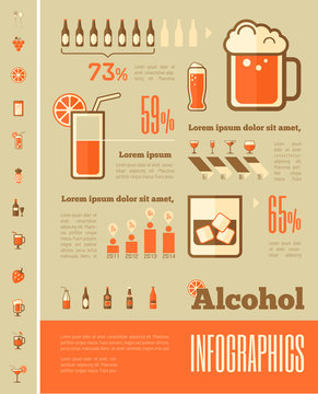 Alcohol Infographic Template.