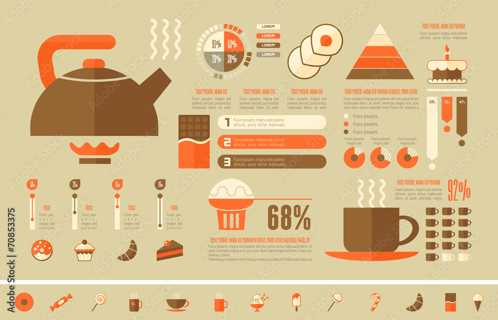 Poster Food Infographic Template.