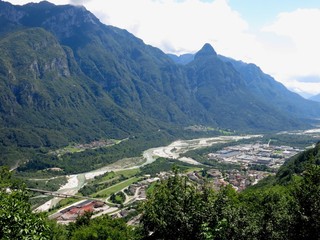 Fototapeta premium Belluno Valley Italy Aerial