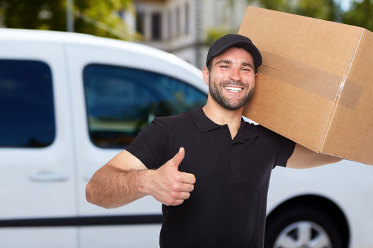 Smiling delivery man