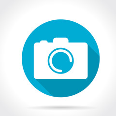 Flat Long Shadow Icon Of Photo Camera