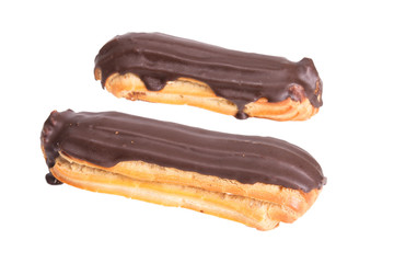 cream cakes isolated on white background