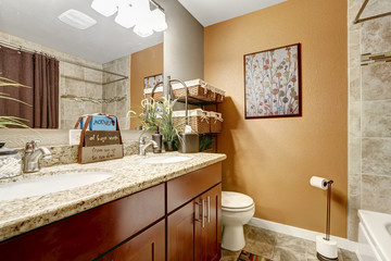 Bathroom interior with decorative elements