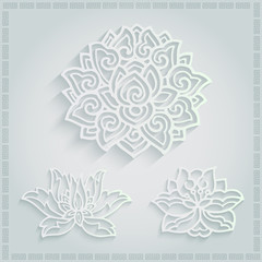 set of 3d oriental decorate element,chinese pattern
