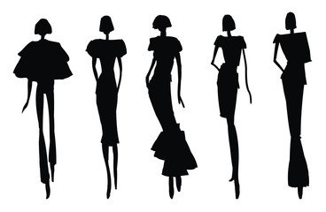 Sketch Poses - woman silhouettes
