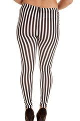 back view leggings black white