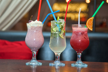 three healthy nonalcoholic cocktails