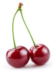 Sweet cherries isolated on a white background
