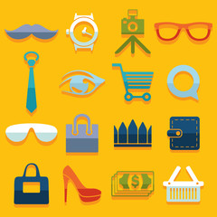 Set of fashion flat icons