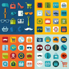 Set of fashion flat icons