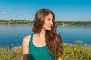 The girl on the bank of the  River, 29.06.2014.