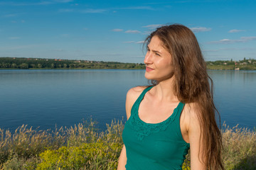 The girl on the bank of the  River, 29.06.2014.