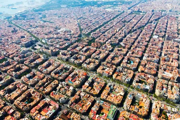 Stoff pro Meter Luftaufnahme von Barcelona, Katalonien © JackF