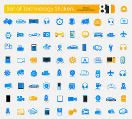 Set of technology stickers