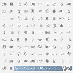 Set of education stickers