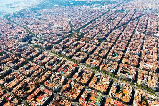 Aerial View Of   Barcelona, Catalonia