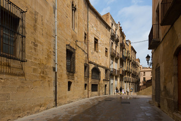 Fototapeta na wymiar Street in old district. Tortosa, Spain