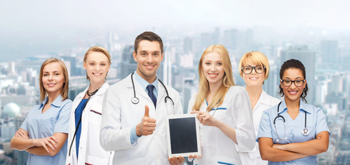 Fototapeta premium team or group of doctors with tablet pc computer
