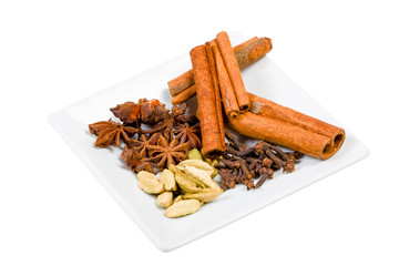 Cinnamon, cloves, cardamom, anise