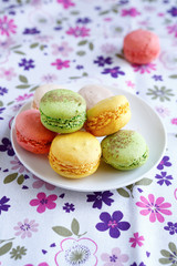 colorful macaroon on a plate