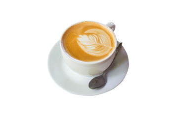 latte coffee on isolate white with clipping path.