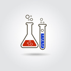Chemical test tubes icons illustration