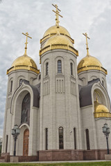 Fototapeta na wymiar View of the Church of all saints at Mamaev Kurgan in Volgograd