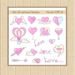 Vector set with love icons  for use in design