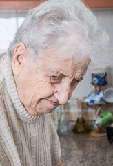 senior woman in kitchen
