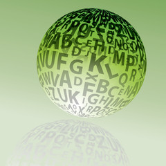 Abstract Background - Transparent Globe with Letters