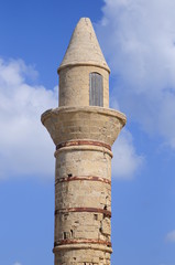 Old Beacon and Bosnian Mosque at ancient Ceasarea port