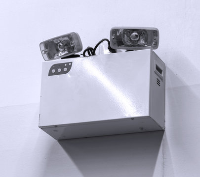 Emergency lighting on the wall.