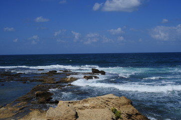Fototapeta na wymiar Rocky shore on the Mediterranean sea
