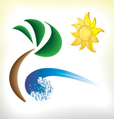 Icon of sunny beach