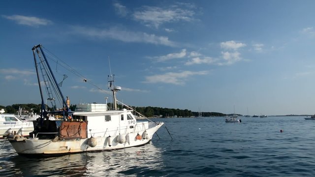 Fishing boat in the port in Porec, Istria, Croatia