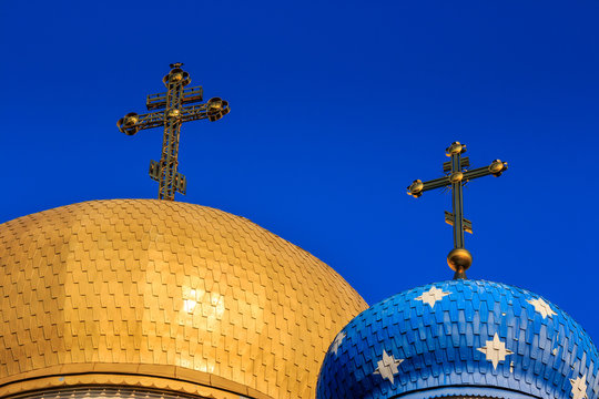 domes of the Orthodox church with crosses
