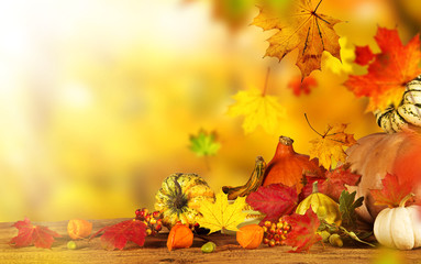 Beautiful autumn background - obrazy, fototapety, plakaty