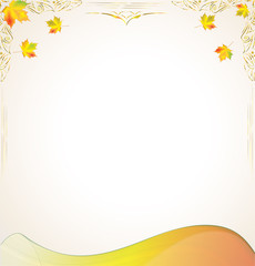 Frame in a luxurious style with autumn leaves