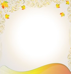 Frame in a luxurious style with autumn leaves