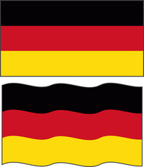 Flat and waving Germany Flag. Vector